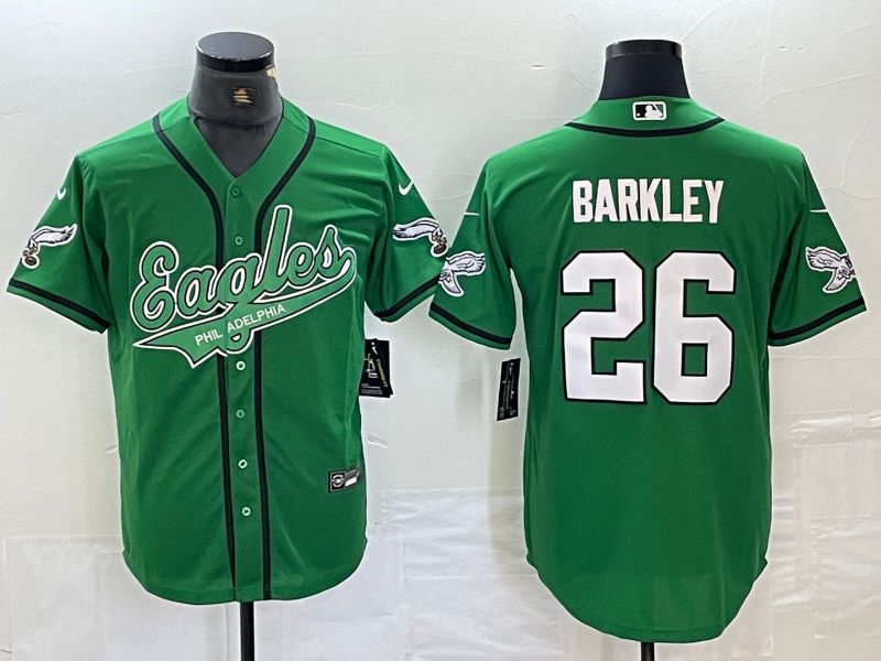 Men Philadelphia Eagles #26 Barkley Green 2024 Nike Co branded NFL Jersey style 5->philadelphia eagles->NFL Jersey